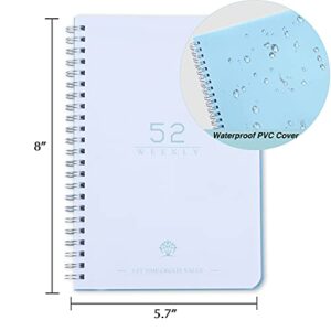 Undated Weekly Planner- Weekly Goals Notebook, A5 To Do List Planner with Spiral Binding, Weekly Goal Planner, 5.7 x 8.0 inches