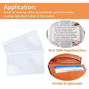 MAGDEPO Page Magnifying Sheet 3X Lightweight Optical Plastic Fresnel Lens with 3X Card Magnifiers, for Reading Small Prints, Map, Book, Magazine, etc.