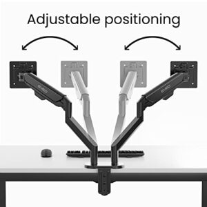 EVEO Premium Dual Monitor Stand 10-32”,Dual Monitor Mount VESA Bracket, Adjustable Height Gas Spring Monitor Stand for Desk Screen - Full Motion Dual Monitor Arm-Computer Monitor Stand for 2 Monitors