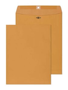 clasp envelopes – 9×12 – brown kraft catalog envelopes with clasp closure & gummed seal – 28lb heavyweight paper envelopes for home, office, business, legal or school pack- 9 x 12 inch 15 pack