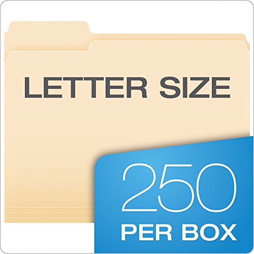 Pendaflex File Folders, Letter Size, 1/3 Cut, Manila, 250 per Box (752250)