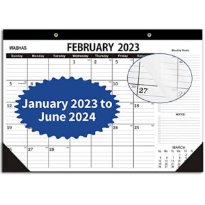 desk calendar 2023-2024-18 months-january 2023-june 2024,17″ x 12″, large desk/wall calendar 2023 with to-do list,thick paper with corner protectors,for planning and organizing,with use for home or office.