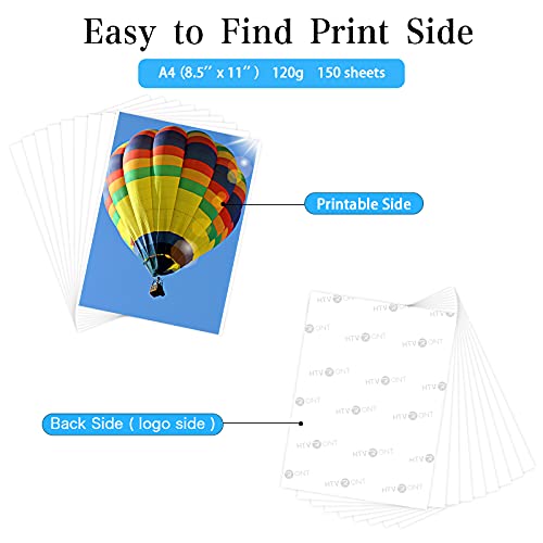 HTVRONT Sublimation Paper 8.5 x 11 inches - 150 Sheets Sublimation Paper Compatible with Inkjet Printer 120gsm