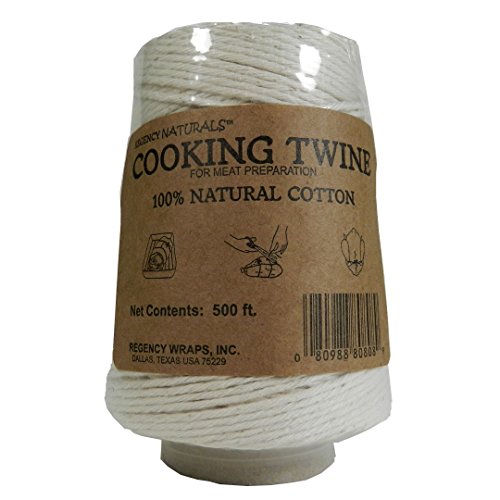 Regency Wraps Cotton Butchers Cooking Twine For Meat Trussing, Food Prep, Natural, 500 ft Cone (Pack of 1)