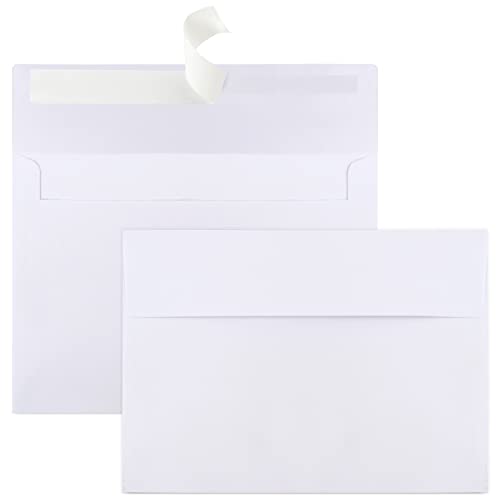 50 Packs 5x7 Envelopes, White A7 Envelopes, 5x7 Envelopes for Invitations, Printable Invitation Envelopes, Envelopes Self Seal for Weddings, Invitations, Photos, Postcards, Greeting Cards, Mailing