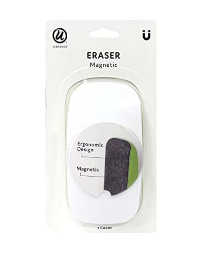 U Brands Magnetic Dry Erase Board Eraser, Felt Bottom Surface, 4.5 x 2.25 x 1 Inches - 581U04-16