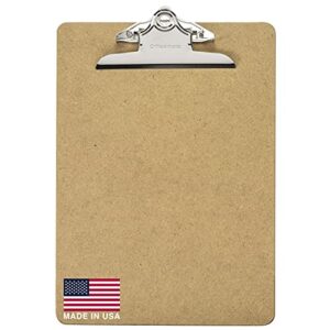 officemate recycled wood clipboard, 6 inch clip, 1 pack clipboard, letter size (9 x 12.5 inches), brown (83100)