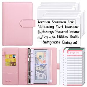 skydue budget binder with zipper envelopes & expense budget sheets,money binder with cash envelopes for budgeting and saving money