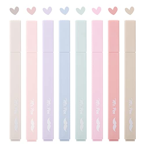 Mr. Pen- Aesthetic Highlighters, 8 Pcs, Chisel Tip, Muted Pastel Color, No Bleed Bible Highlighter Pastel, Highlighters Assorted Colors, Pastel Highlighter Set, Aesthetic School Supplies