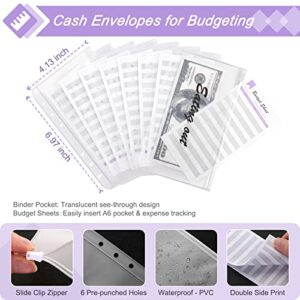 Sooez Budget Binder with Zipper Envelopes & Expense Budget Sheets, Money Organizer for Cash, Cash Envelopes for Budgeting, Savings Binder, Budget Binder with Cash Envelopes,Cash Wallet Envelope System