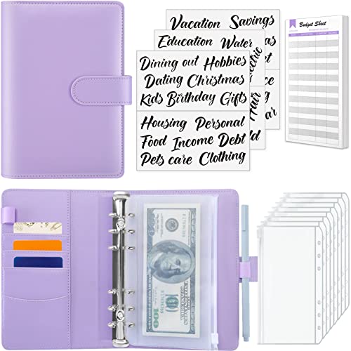 Sooez Budget Binder with Zipper Envelopes & Expense Budget Sheets, Money Organizer for Cash, Cash Envelopes for Budgeting, Savings Binder, Budget Binder with Cash Envelopes,Cash Wallet Envelope System