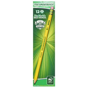 ticonderoga pencils, pre-sharpened, #2 soft lead, yellow barrel, box of 12