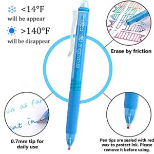 Vanstek 15 Colors Retractable Erasable Gel Pens Clicker, Fine Point(0.7), Make Mistakes Disappear, Premium Comfort Grip for Drawing Writing Planner and School Supplies