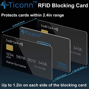 TICONN RFID Blocking Cards - 4 Pack, Premium Contactless NFC Debit Credit Card Passport Protector Blocker Set for Men & Women, Smart Slim Design Perfectly fits in Wallet/Purse (4)