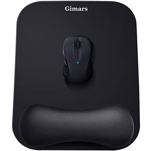 Gimars Large Smooth Superfine Fibre Memory Foam Ergonomic Mouse Pad Wrist Rest Support - Mousepad with Nonslip Base for Laptop, Computer, Gaming & Office