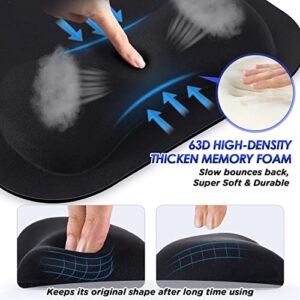 Gimars Large Smooth Superfine Fibre Memory Foam Ergonomic Mouse Pad Wrist Rest Support - Mousepad with Nonslip Base for Laptop, Computer, Gaming & Office