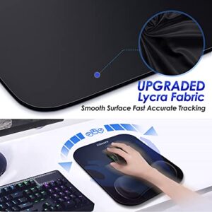 Gimars Large Smooth Superfine Fibre Memory Foam Ergonomic Mouse Pad Wrist Rest Support - Mousepad with Nonslip Base for Laptop, Computer, Gaming & Office