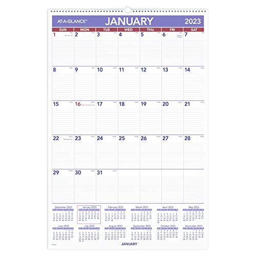 AT-A-GLANCE 2023 Wall Calendar, 20" x 30", Extra Large, Spiral Bound, Monthly (PM428)