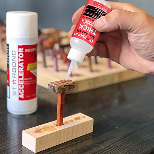 Premium Grade Cyanoacrylate (CA) Super Glue by STARBOND"Gap Filler" Thick 2000 CPS Viscosity Adhesive for Carpentry, Woodworking, Hobby Models, Archery Fletching (Thick, 2 Ounce)