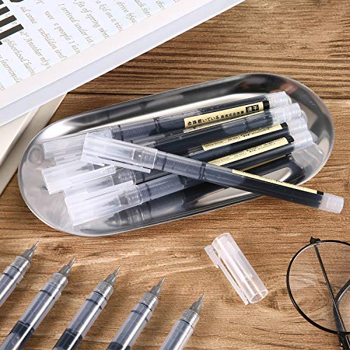 12 Pieces Rolling Ball Pens, Quick-Drying Ink 0.5 mm Extra Fine Point Pens Liquid Ink Pen Rollerball Pens (Black)