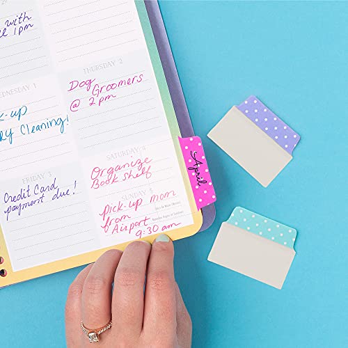 Avery Multiuse Ultra Tabs, 2" x 1.5", 2-Side Writable, Assorted Pastel Dots, 24 Repositionable Tabs (74773)