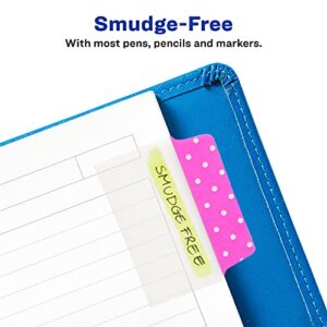 Avery Multiuse Ultra Tabs, 2" x 1.5", 2-Side Writable, Assorted Pastel Dots, 24 Repositionable Tabs (74773)