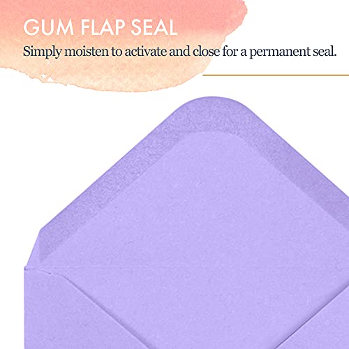 Gift Card Envelopes - 100-Count Mini Envelopes, Paper Business Card Envelopes, Bulk Tiny Envelope Pockets for Small Note Cards, 10 Colors, 4 x 2.7 Inches