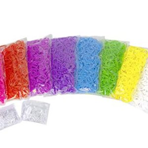 Cra Z Art Cra-Z-Loom Ultimate Tub 8000 Latex Free Rubber Bands and 100 “S” Clips for Making Crafts in Bold and Bright Colors, multi