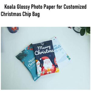 Koala Thin Inkjet Printer Paper for DIY Chip Bag and Print Brochure Flyer 8.5x11 Inches Glossy 100 Sheets 36Lb