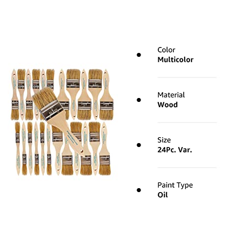 Pro Grade - Chip Paint Brushes - 24 Piece Variety Chip Brush Set