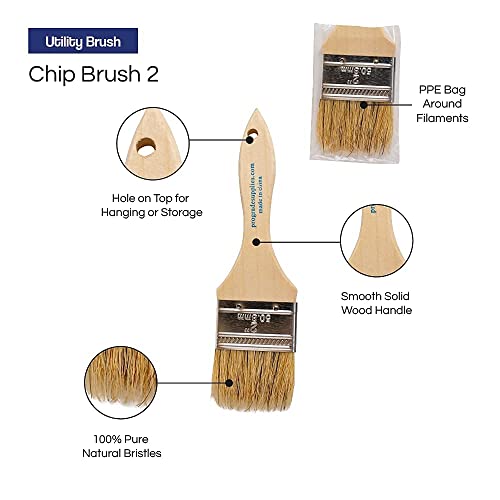 Pro Grade - Chip Paint Brushes - 24 Piece Variety Chip Brush Set