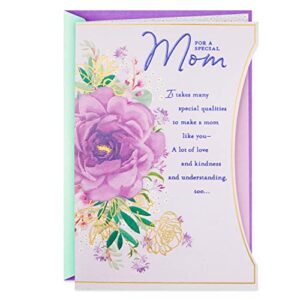 hallmark birthday greeting card for mom (purple flower)