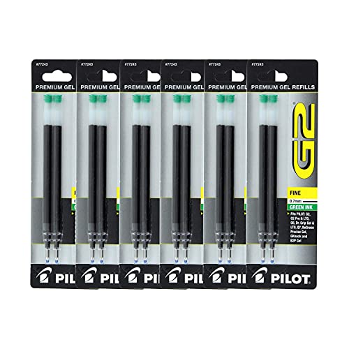 Pilot G2, Dr. Grip Gel/Ltd, ExecuGel G6, Q7 Rollerball Gel Ink Pen Refills, 0.7mm, Fine Point, Black Ink, 3 Packs of 2