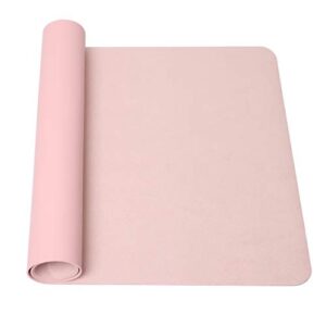 Non-Slip Desk Pad,Mouse Pad,Waterproof PVC Leather Desk Table Protector,Ultra Thin Large Desk Blotter, Easy Clean Laptop Desk Writing Mat for Office Work/Home/Decor(Pink, 31.5" x 15.7")