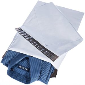 metronic poly mailers 12×15.5 100 pcs | medium shipping bags for clothing | mailing bags for small business, shipping envelopes, packing bags in white