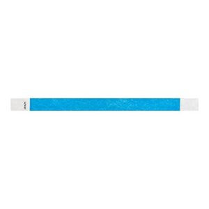 Wristco Neon Blue 3/4" Tyvek Wristbands - 500 Pack Paper Wristbands For Events