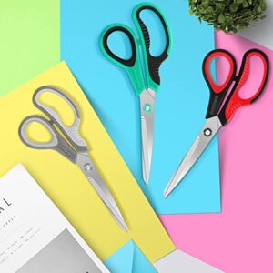 Scissors All Purpose, Huhuhero Premium 8.7" Titanium Super Sharp Scissors Heavy Duty Shears, Soft Comfort-Grip Scissors for Office School Home Craft Supplies, Right/Left Handed Scissors, 3-Pack