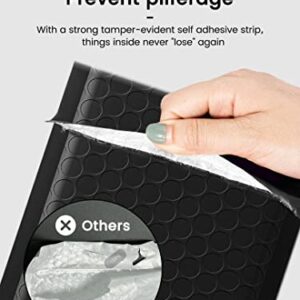 GSSUSA Black Bubble Mailers, 4x8" Inches, 50 Pack, Padded Poly Bubble Mailers, Packaging for Small Business, Shipping Envelopes, Packaging Bags, Padded Envelopes, Mailing Envelopes, Shipping Supplies