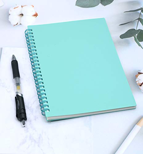 Spiral Notebook, 3 Pcs A5 Thick Plastic Hardcover 8mm Ruled 3 Color 80 Sheets -160 Pages Journals for Study and Notes (Light Pink,Light Green,Light Blue, A5 5.7" x 8.3"-Ruled)