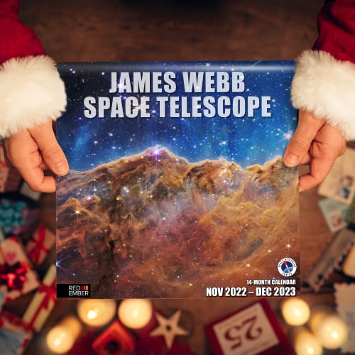 RED EMBER James Webb Space Telescope 2023 Hangable Monthly Wall Calendar |12" x 24" Open | Thick & Sturdy Paper | Giftable | Outer Space Universe NASA