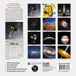 RED EMBER James Webb Space Telescope 2023 Hangable Monthly Wall Calendar |12" x 24" Open | Thick & Sturdy Paper | Giftable | Outer Space Universe NASA