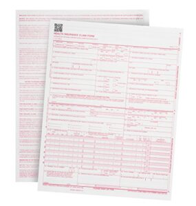 500 cms-1500 claim forms – current hcfa 02/2012 new version – forms will line up with billing software and laser compatible – 500 sheets – 8.5 x 11