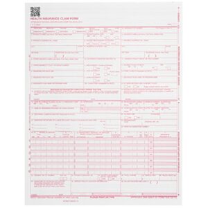 500 CMS-1500 Claim Forms - Current HCFA 02/2012 New Version - Forms Will Line Up with Billing Software and Laser Compatible - 500 Sheets - 8.5 x 11