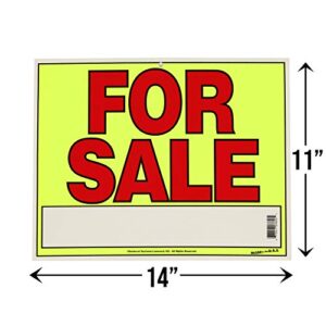 Sunburst Systems For Sale Sign for Cars, Trucks, Garage Sales, Business Sales 11H x 14W, Red-Yellow-Black