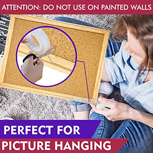 Double Sided Tape Heavy Duty - 17Ft, 1 Inch - Removable Mounting Tape - Strong Adhesive, Washable and Reusable - Wall Tape for Picture Photo Carpet Decoration - Poster Tape Roll