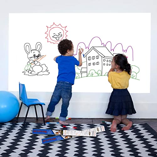 HAMIGAR White Board Dry Erase, White Board Stick on Wall, Dry Erase Board Sticker for Wall, White Board Paper, Sticky White Board for Wall, Peel and Stick Wallpaper Homeworking Office 17.5 x 78.7 Inch