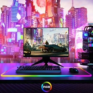 RGB Gaming UtechSmart Large Extended Soft Led Mouse Pad with 14 Lighting Modes 2 Brightness Levels, Computer Keyboard Mousepads Mat 800 x 300mm / 31.5×11.8 inches