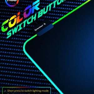 RGB Gaming UtechSmart Large Extended Soft Led Mouse Pad with 14 Lighting Modes 2 Brightness Levels, Computer Keyboard Mousepads Mat 800 x 300mm / 31.5×11.8 inches