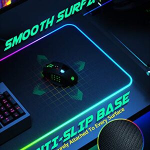 RGB Gaming UtechSmart Large Extended Soft Led Mouse Pad with 14 Lighting Modes 2 Brightness Levels, Computer Keyboard Mousepads Mat 800 x 300mm / 31.5×11.8 inches