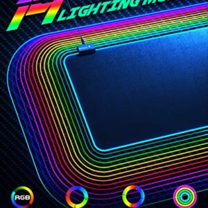 RGB Gaming UtechSmart Large Extended Soft Led Mouse Pad with 14 Lighting Modes 2 Brightness Levels, Computer Keyboard Mousepads Mat 800 x 300mm / 31.5×11.8 inches